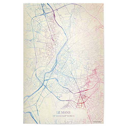 artboxONE Poster 45x30 cm Städte Le-Mans Frankreich Map Rose and Serenity I - Bild städte stadtkarte städte von artboxONE