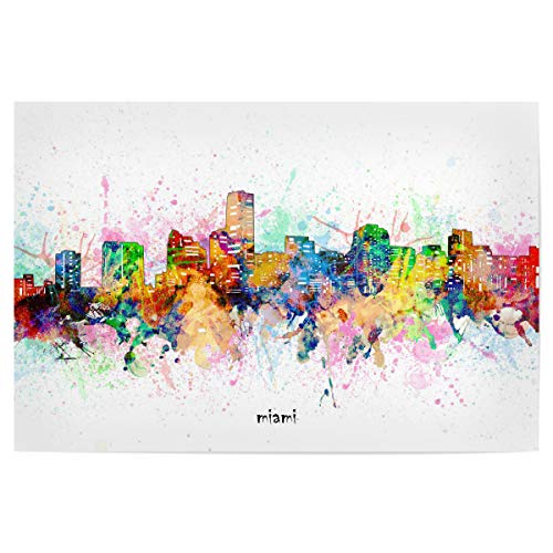 artboxONE Poster 45x30 cm Städte Miami Skyline Artistic hochwertiger Design Kunstdruck - Bild Miami City Cityscape von artboxONE