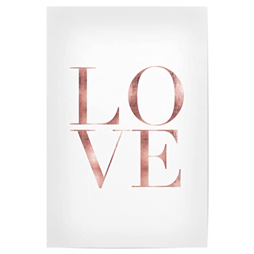 artboxONE Poster 45x30 cm Statements & Quotes Typografie Love Rose Gold - Bild Liebe Liebe Love von artboxONE