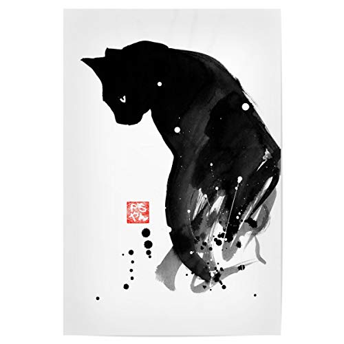 artboxONE Poster 45x30 cm Tiere Spots cat hochwertiger Design Kunstdruck - Bild cat Chat Katze von artboxONE