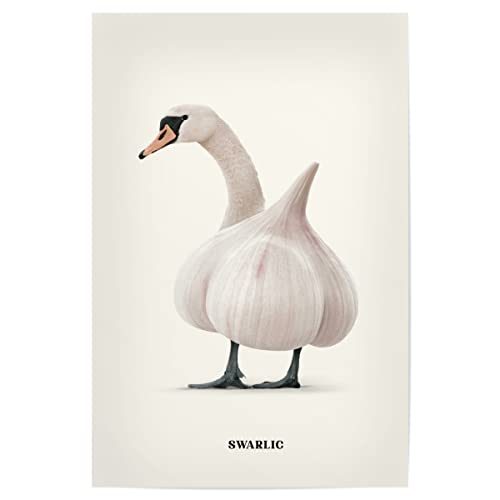 artboxONE Poster 45x30 cm Tiere Swarlic hochwertiger Design Kunstdruck - Bild swan Animals Birds von artboxONE