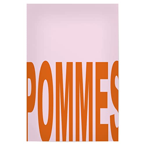 artboxONE Poster 45x30 cm Typografie Pommes Frites yes hochwertiger Design Kunstdruck - Bild Pommes Essen Food von artboxONE