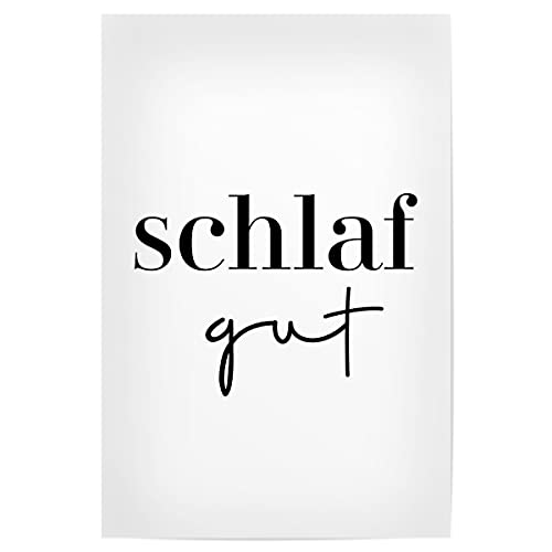 artboxONE Poster 45x30 cm Typografie Schlaf gut Typografie - Bild Spruch deutsch elegant von artboxONE