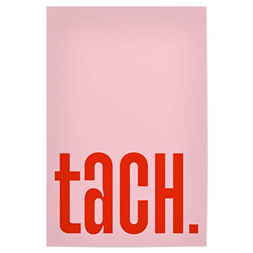 artboxONE Poster 45x30 cm Typografie Tach - Rosarot hochwertiger Design Kunstdruck - Bild Typografie Flur gruß von artboxONE