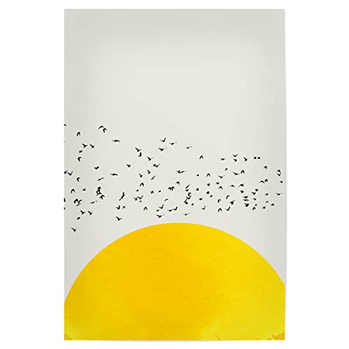 artboxONE Poster 45x30 cm gelb Natur A Thousand Birds hochwertiger Design Kunstdruck - Bild Sonne Himmel Natur von artboxONE