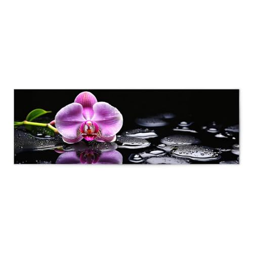 artboxONE Poster 60x20 cm Floral Rosa Orchidee hochwertiger Design Kunstdruck - Bild blüte grün Meditation von artboxONE