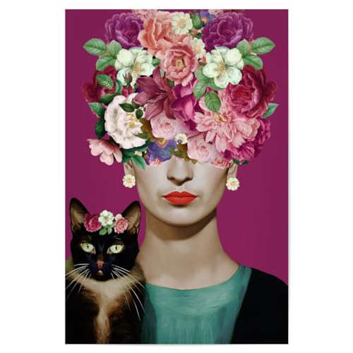 artboxONE Poster 60x40 cm Floral Frida Kiti Love - Bild Bilder Frida Kahlo von artboxONE