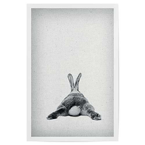 artboxONE Poster 60x40 cm Für Kinder Rabbits Back hochwertiger Design Kunstdruck - Bild Kaninchen Haustier Hintern von artboxONE