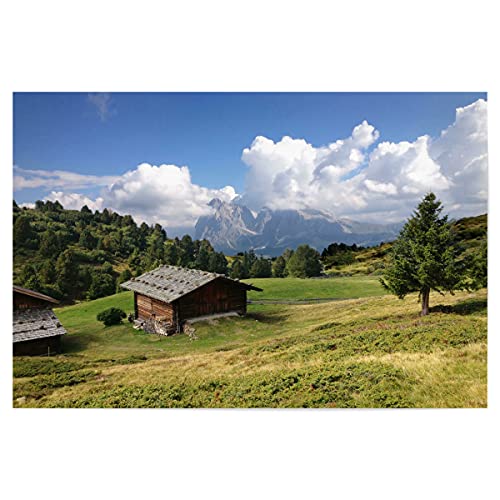 artboxONE Poster 60x40 cm Natur ALM in Südtirol hochwertiger Design Kunstdruck - Bild ALM Alpen Berge von artboxONE