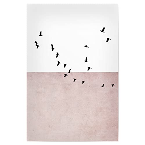 artboxONE Poster 60x40 cm Natur Amber Rose hochwertiger Design Kunstdruck - Bild skandinavisch abstrakt Birds von artboxONE