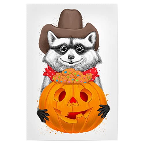 artboxONE Poster 60x40 cm Natur Cookies or Death hochwertiger Design Kunstdruck - Bild Waschbär Kekse Kürbis artboxONE Poster 60x40 cm Natur Cookies or Death hochwertiger Design Kunstdruck - Bild Waschbär Kekse Kürbis von artboxONE