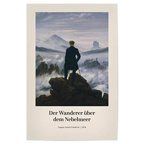 artboxONE Poster 60x40 cm Natur Der Wanderer - Friedrich - Bild Wanderer David Friedrich von artboxONE