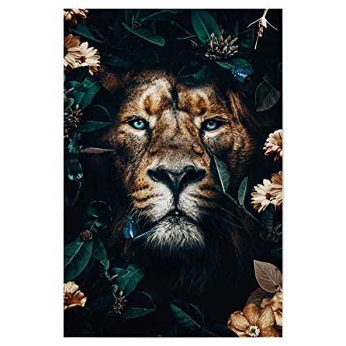 artboxONE Poster 60x40 cm Natur Dschungel Löwe hochwertiger Design Kunstdruck - Bild löwe Dschungel löwe von artboxONE