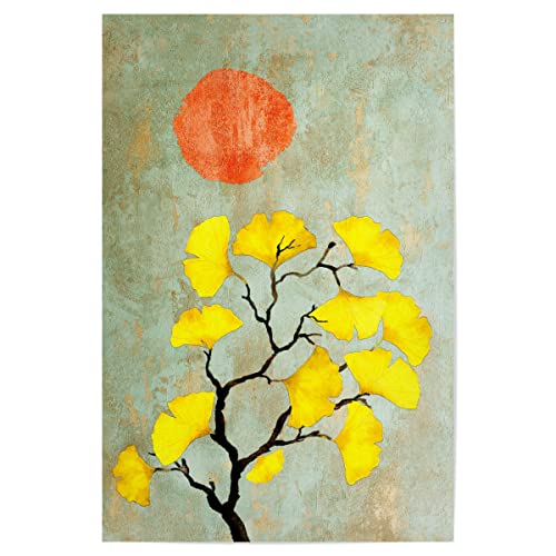 artboxONE Poster 60x40 cm Natur Ginko and Sun hochwertiger Design Kunstdruck - Bild Gingko Botanic botanisch von artboxONE