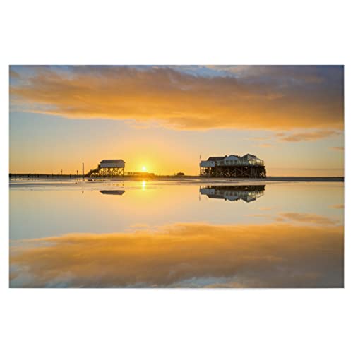 artboxONE Poster 60x40 cm Natur Morgens in St. Peter-Ording - Bild Sankt Peter-ording eiderstedt Meer von artboxONE