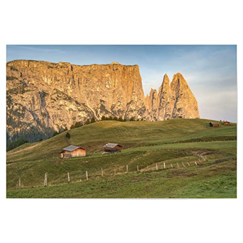 artboxONE Poster 60x40 cm Natur Schlern Seiser ALM Südtirol - Bild schlern Alpe di siusi Alpen von artboxONE
