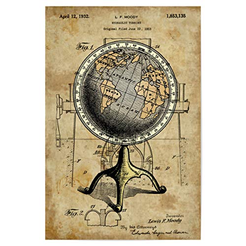 artboxONE Poster 60x40 cm Reise Viktorianisch Globus hochwertiger Design Kunstdruck - Bild Erde geografie globus von artboxONE