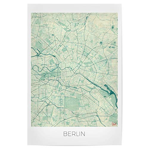 artboxONE Poster 60x40 cm Städte Berlin, Deutschland 2" hochwertiger Design Kunstdruck - Bild Berlin Deutschland Karte von artboxONE