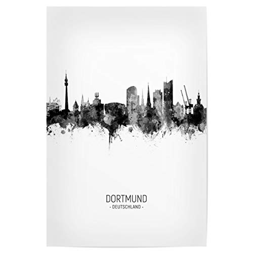 artboxONE Poster 60x40 cm Städte Dortmund Germany Skyline BW - Bild Dortmund Cityscape Deutschland von artboxONE