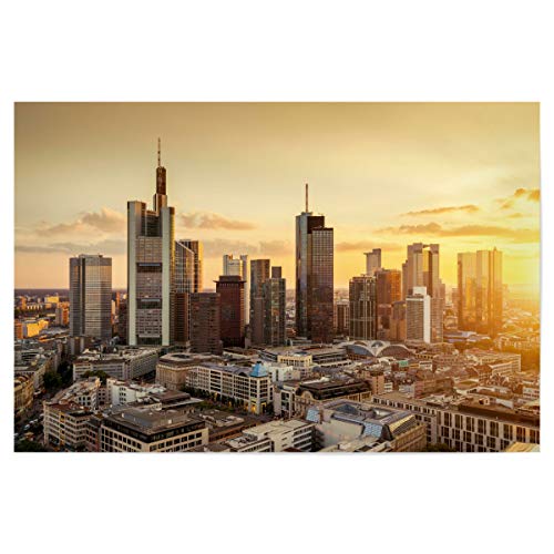 artboxONE Poster 60x40 cm Städte Frankfurt am Main Abendsonne - Bild Frankfurt am Main Skyline von artboxONE