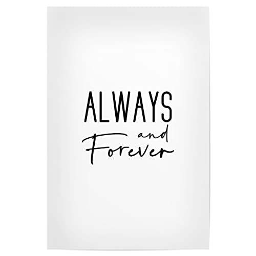 artboxONE Poster 60x40 cm Typografie Always and Forever hochwertiger Design Kunstdruck - Bild Love Forever Love von artboxONE