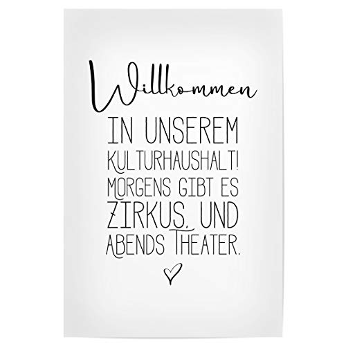 artboxONE Poster 60x40 cm Typografie Kulturhaushalt - Bild Typografie eingangsbereich Familie von artboxONE