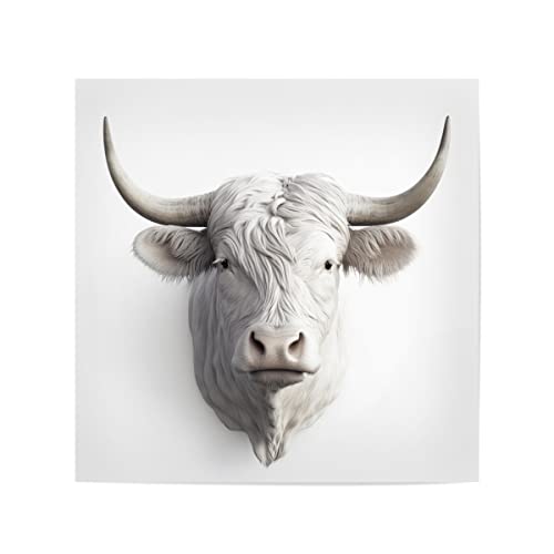 artboxONE Poster 60x60 cm Tiere Weißes Rind hochwertiger Design Kunstdruck - Bild rind Kopf Kuh von artboxONE