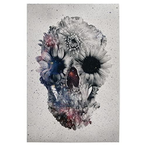 artboxONE Poster 75x50 cm Natur Floral Skull 2" hochwertiger Design Kunstdruck - Bild Mit Blumen abstrakt Blume von artboxONE