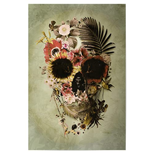 artboxONE Poster 75x50 cm Natur Garden Skull Light hochwertiger Design Kunstdruck - Bild Garten Blume Blume von artboxONE