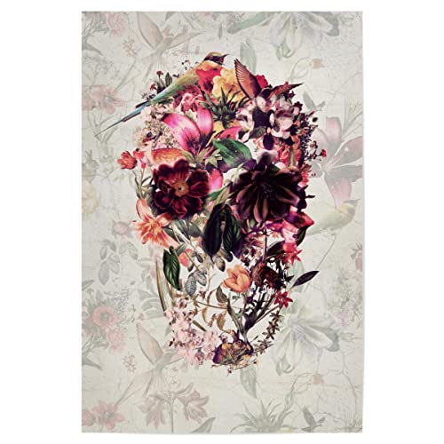 artboxONE Poster 75x50 cm Natur New Skull Light hochwertiger Design Kunstdruck - Bild Schädel Blume Blume von artboxONE