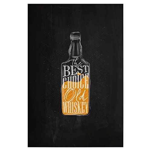 artboxONE Poster 75x50 cm Schwarzweiß Whiskey Best Choice Color - Bild Whiskey Alcohol Bottle von artboxONE