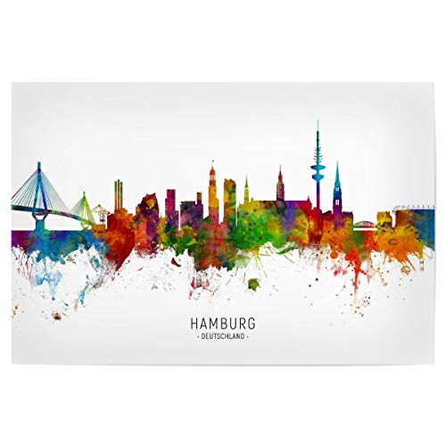 artboxONE Poster 75x50 cm Städte/Hamburg Hamburg Germany Skyline txt - Bild Hamburg Germany Hamburg von artboxONE