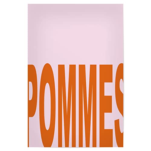 artboxONE Poster 75x50 cm Typografie Pommes Frites yes hochwertiger Design Kunstdruck - Bild Pommes Essen Food von artboxONE