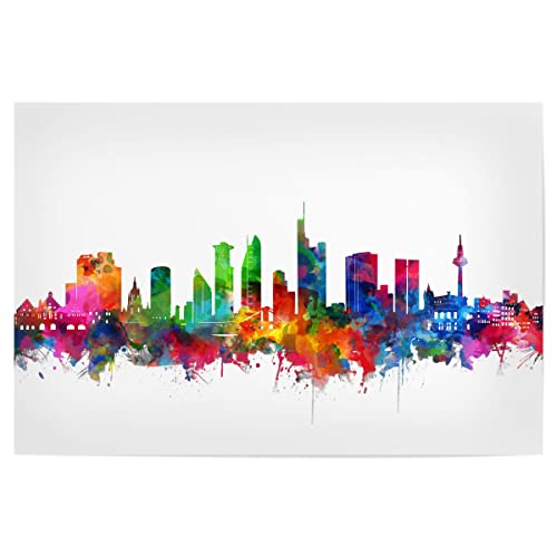 artboxONE Poster 90x60 cm Frankfurt Städte Frankfurt City Skyline Watercolor - Bild Frankfurt Artistic Bavaria von artboxONE