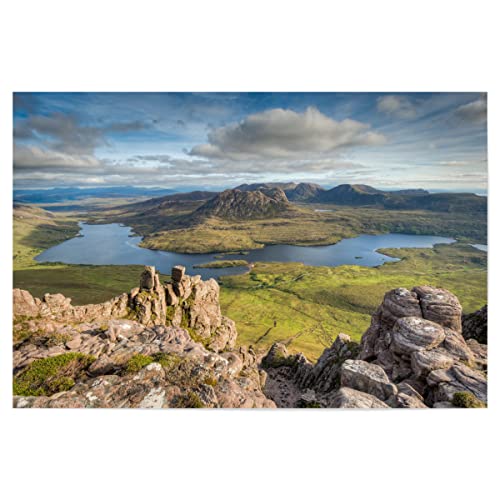 artboxONE Poster 90x60 cm Natur Natur Stac Pollaidh in Schottland - Bild Stac Pollaidh Berge Großbritannien von artboxONE