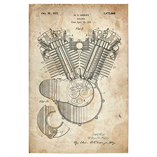 artboxONE Poster 90x60 cm Sport/Motorsport Motorrad Motor Patent (Antik) - Bild Motorrad Motor Motorrad von artboxONE