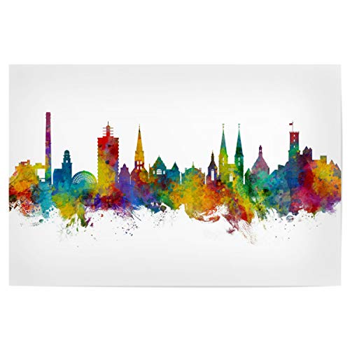 artboxONE Poster 90x60 cm Städte Bielefeld Germany Skyline hochwertiger Design Kunstdruck - Bild Bielefeld bunt City von artboxONE