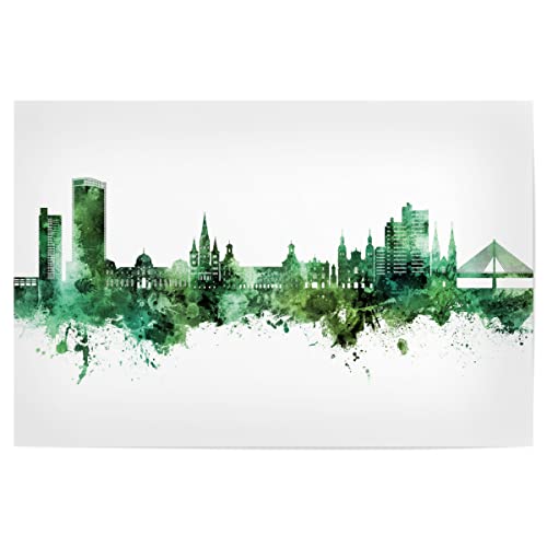 artboxONE Poster 90x60 cm Städte Bonn Germany Skyline Green hochwertiger Design Kunstdruck - Bild bonn City Cityscape von artboxONE