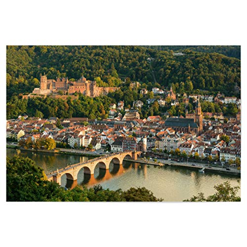 artboxONE Poster 90x60 cm Städte Die Altstadt von Heidelberg - Bild Heidelberg alte brücke altstadt von artboxONE