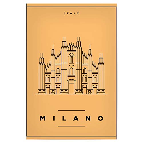 artboxONE Poster 90x60 cm Städte Minimal Milano hochwertiger Design Kunstdruck - Bild Minimal Minimal Poster artboxONE Poster 90x60 cm Städte Minimal Milano hochwertiger Design Kunstdruck - Bild Minimal Minimal Poster von artboxONE