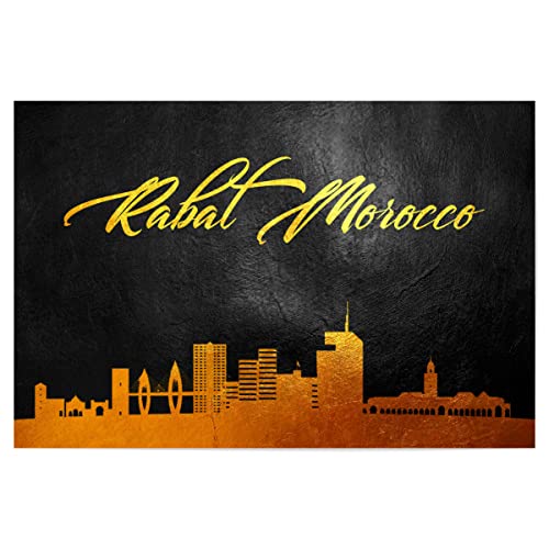 artboxONE Poster 90x60 cm Städte Rabat Morocco Gold Skyline hochwertiger Design Kunstdruck - Bild Gold Discount Gold von artboxONE