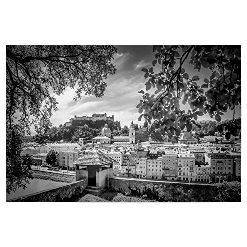 artboxONE Poster 90x60 cm Städte Salzburg Blick auf die Altstadt mit Stadtmauer - Bild Salzburg Aussicht Burg von artboxONE