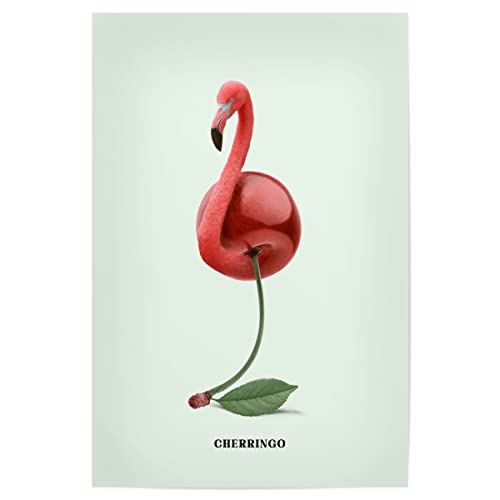 artboxONE Poster 90x60 cm Tiere Cherringo hochwertiger Design Kunstdruck - Bild Flamingo Flamingo Humor von artboxONE