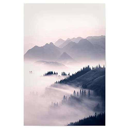 artboxONE Poster 90x60 cm Wald & Bäume Natur Morning Sun - Bild Wald Fotografie Landschaft von artboxONE