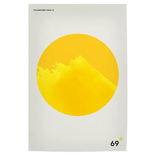 artboxONE Poster 90x60 cm gelb Typografie Mount Everest hochwertiger Design Kunstdruck - Bild Berg abstrakt Everest von artboxONE
