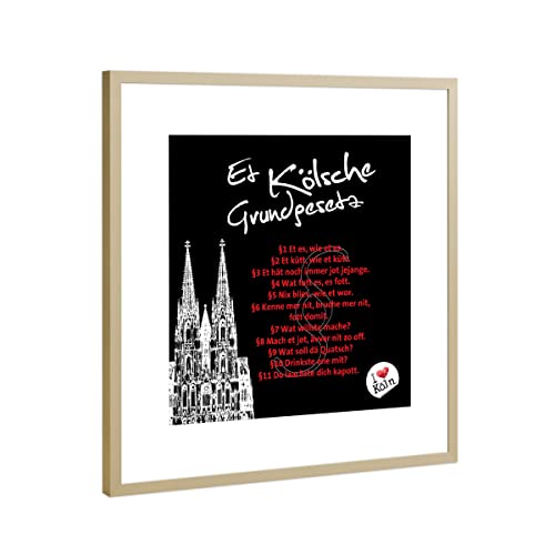 artboxONE Poster mit Rahmen Gold 20x20 cm ET KÖLSCHE GRUNDGESETZ schwarz von KoenigReich - gerahmtes Poster artboxONE Poster mit Rahmen Gold 20x20 cm ET KÖLSCHE GRUNDGESETZ schwarz von KoenigReich - gerahmtes Poster von artboxONE