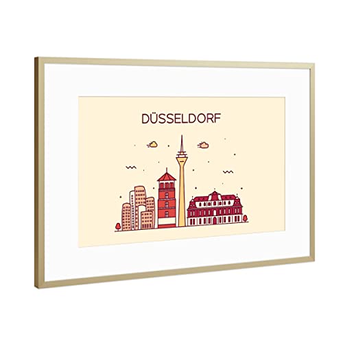 artboxONE Poster mit Rahmen Gold 60x40 cm Düsseldorf 2" von Alexandr Bakanov - gerahmtes Poster artboxONE Poster mit Rahmen Gold 60x40 cm Düsseldorf 2" von Alexandr Bakanov - gerahmtes Poster von artboxONE