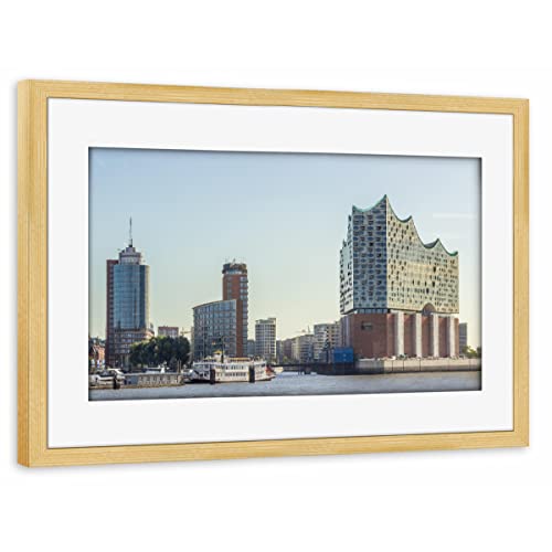 artboxONE Poster mit Rahmen Kiefer 30x20 cm Elbphilharmonie Hamburg Hafen von Dennis Stracke - gerahmtes Poster artboxONE Poster mit Rahmen Kiefer 30x20 cm Elbphilharmonie Hamburg Hafen von Dennis Stracke - gerahmtes Poster von artboxONE