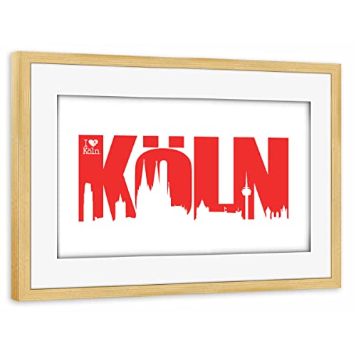 artboxONE Poster mit Rahmen Kiefer 45x30 cm KÖLN Skyline Schriftzug 4" von KoenigReich - gerahmtes Poster artboxONE Poster mit Rahmen Kiefer 45x30 cm KÖLN Skyline Schriftzug 4" von KoenigReich - gerahmtes Poster von artboxONE
