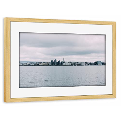 artboxONE Poster mit Rahmen Kiefer 75x50 cm Skyline von Reykjavik von Susann Guenther - gerahmtes Poster artboxONE Poster mit Rahmen Kiefer 75x50 cm Skyline von Reykjavik von Susann Guenther - gerahmtes Poster von artboxONE
